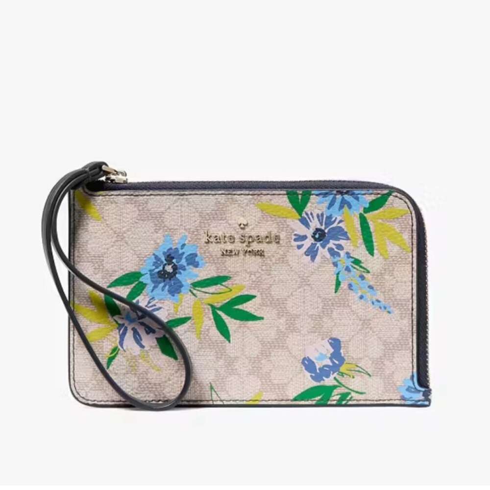 NWT: Kate Spade Floral Wristlet - Blue, Green, and Yellow